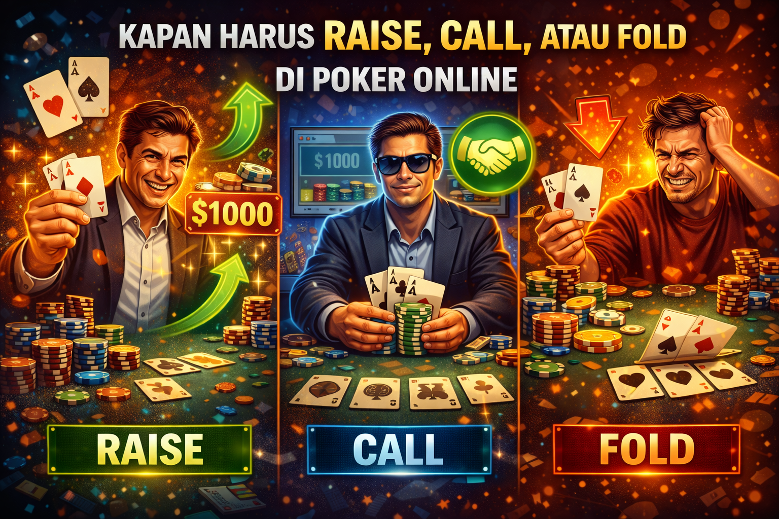 Kapan Harus Raise, Call, atau Fold di Poker Online