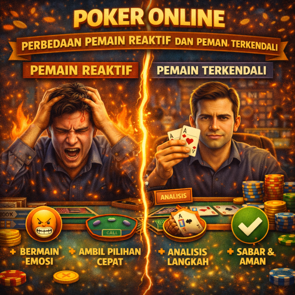 Poker Online: Perbedaan Pemain Reaktif dan Pemain Terkendali